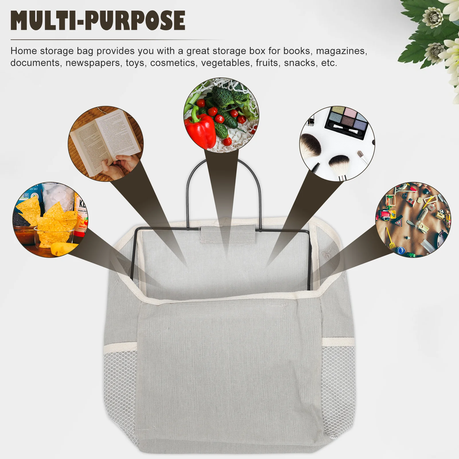 

1Pcs Wall-Mounted Storage Bag Practical Hanging Pouch for Home Room Door Cosmetics Socks Accessories Storage Organizer