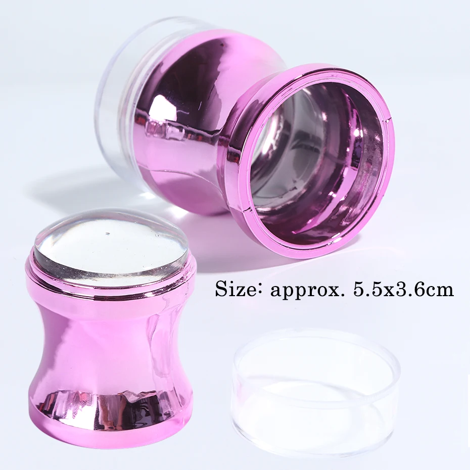 Jelly Silicone Nail Stamper Scraper With Cap Set for French and Nails Polish Print Transfer Templates Designs Manicure Tools