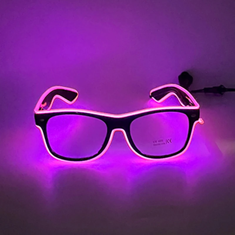 نظارات مهرجان متوهجة مع أضواء عيد ميلاد مضيئة LED نظارات حفلات بار نادي الدعائم لوازم نظارات النيون الفلورسنت