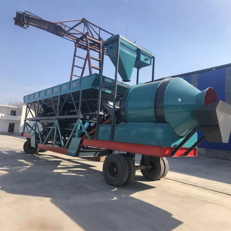YG Mobile Concrete Ready Mixing Batching Plant Layout Electric/Diesel Movable Small Construction Use Plant Best Price