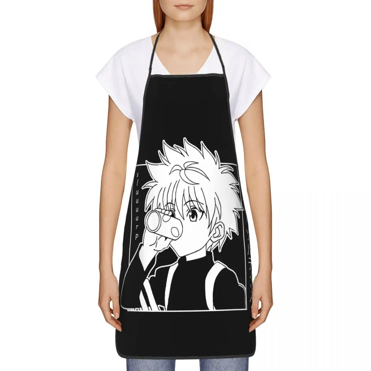 Custom Bib Hunter X Hunter Aprons Men Women Unisex Adult Chef Cooking Kitchen Killua Zoldyck Tablier Cuisine Baking