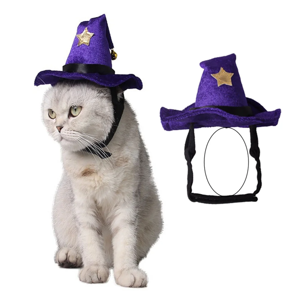 

Pet Witch Hat Purple Lightweight Halloween Costume For Dogs Party Masquerade Event Decoration Cosplay Accessory