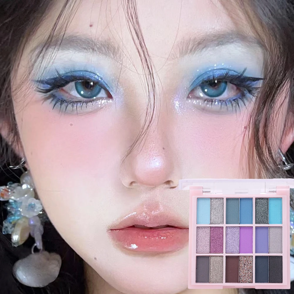 Paleta de sombras de ojos, 18 colores, brillo, melocotón, Rosa, Verde, mate, resistente al agua, contorno de ojos nacarado, maquillaje, pigmento de sombra de ojos