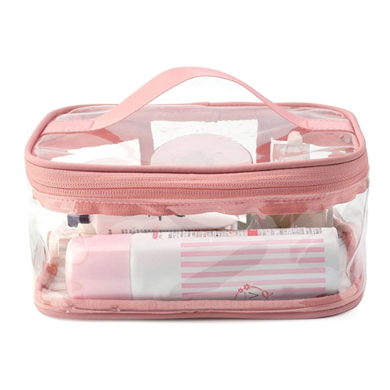 Makeup Cosmetic Bag Portable Clear Travel Toiletry Pouch Transparent Waterproof Storage Home Wash Kit Case