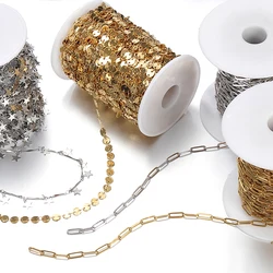 No Fade 1meter Stainless Steel Necklace Chain Cable Gold Chains Findings DIY Supplies Lots Wholesale Jewelry Making Components