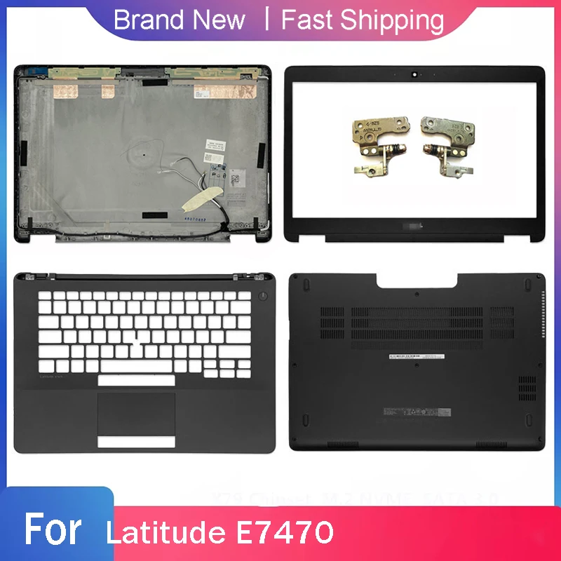 Nieuwe Bottom Base Case Voor DELL Latitude E7470 Laptop LCD Back Top Cover Voorkant Scharnieren Palmsteun Bovenste Achterdeksel NO-Touch Zwart