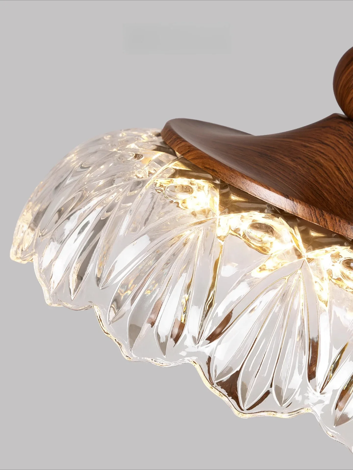 French medieval light luxury glacier water drop restaurant chandelier retro walnut pattern bedroom bedside chandelier corridor