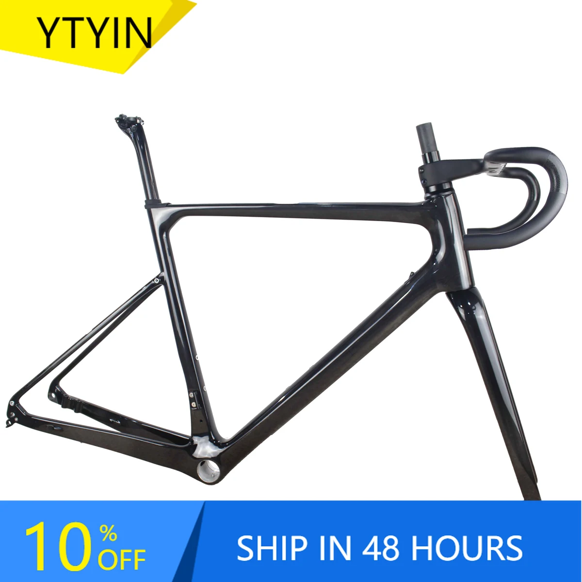 

YTYIN Super Light Full Carbon Gravel Bike Frame,All Internal Cable Routing Design Carbon Bicycle Frame