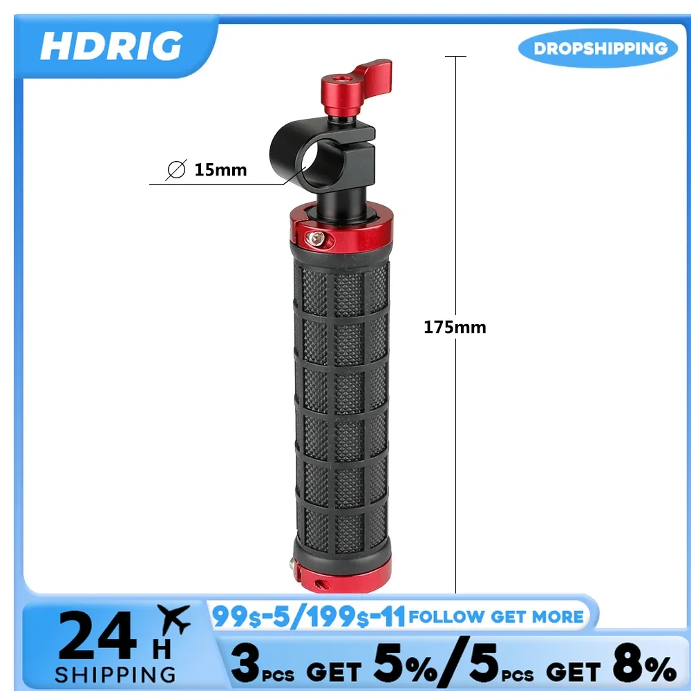 HDRIG Pegangan Genggam Penjepit Batang Baru untuk Batang 15Mm Mendukung Rig DSLR Dudukan Bahu