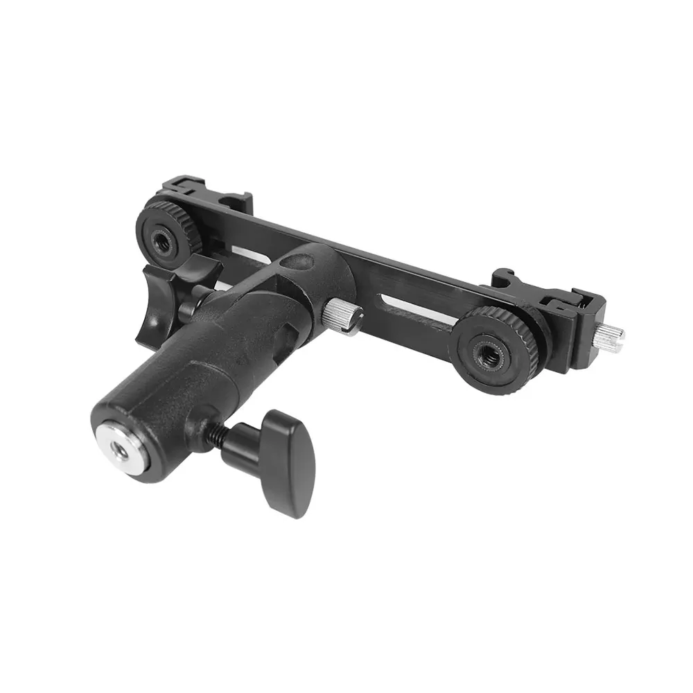 HDRiG-Soporte de zapata fría para Flash, accesorios de estudio fotográfico con 2 Zapata caliente para Flash Speedlight