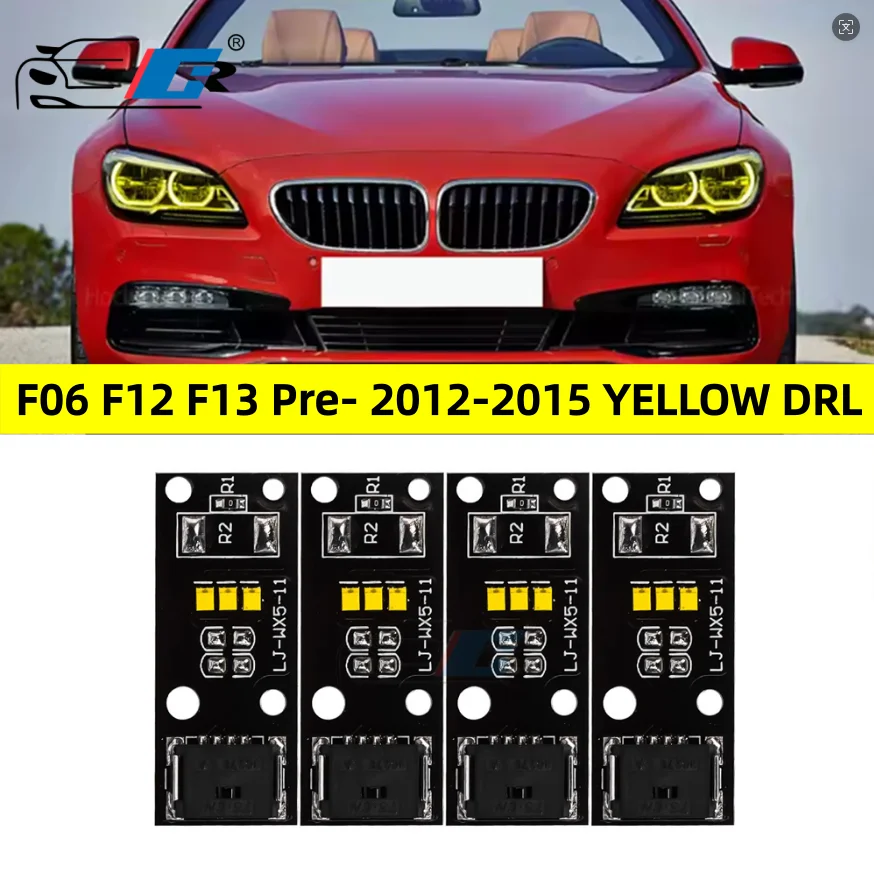 

Желтые ангельские глазки света DRL для BMW 6 серии F06 F12 F13 предварительно фейслифт 2012-2015 светодиодные фары дневного света 63117263051