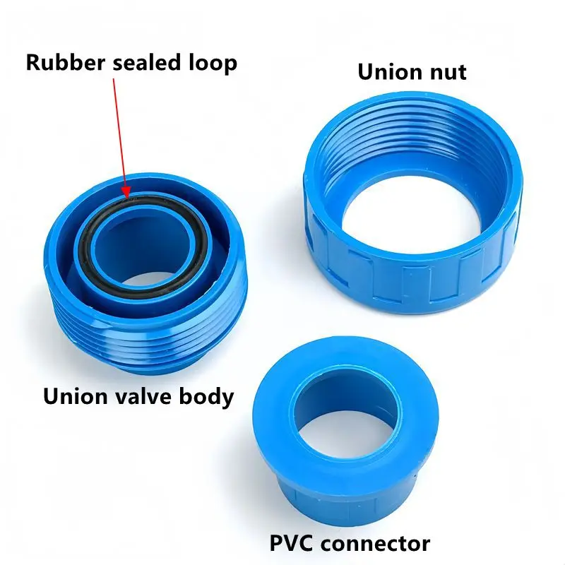 1PC I.D 20~63mm PVC Union Connector Aquarium Fish Tank Water Pipe Plastic Quick Fittings Irrigation Garden Watering Tube Adapter
