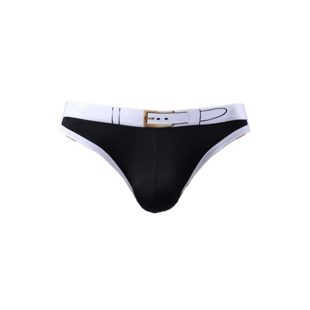 Men Underwear Briefs Breathable Quick Dry Fabric 80% Polyamide 20% Spandex Convex Pouch Low Waist Solid Color Styles
