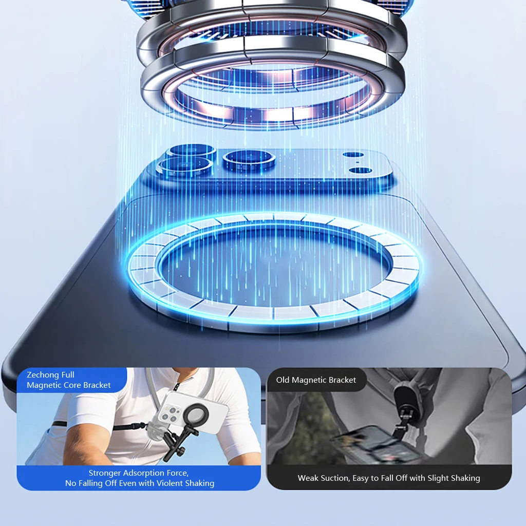Magnetische Handyhalterung für iPhone 17 16 15 14 13 12 und Android-Telefone – Brusthalterungsadapter – Detail 3