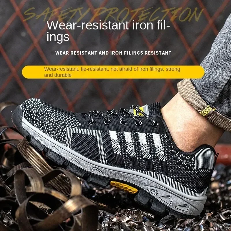 

High quality men's and women's steel toe work safety shoes puncture resistant boots anti slip sports shoes