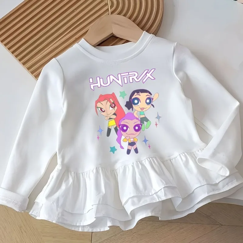 قميص KPop Demon Hunters Cartoon Anime Rumi Mira Zoey للسيدات للربيع والخريف قميص قاعدة حلو ولطيف مخصص #2