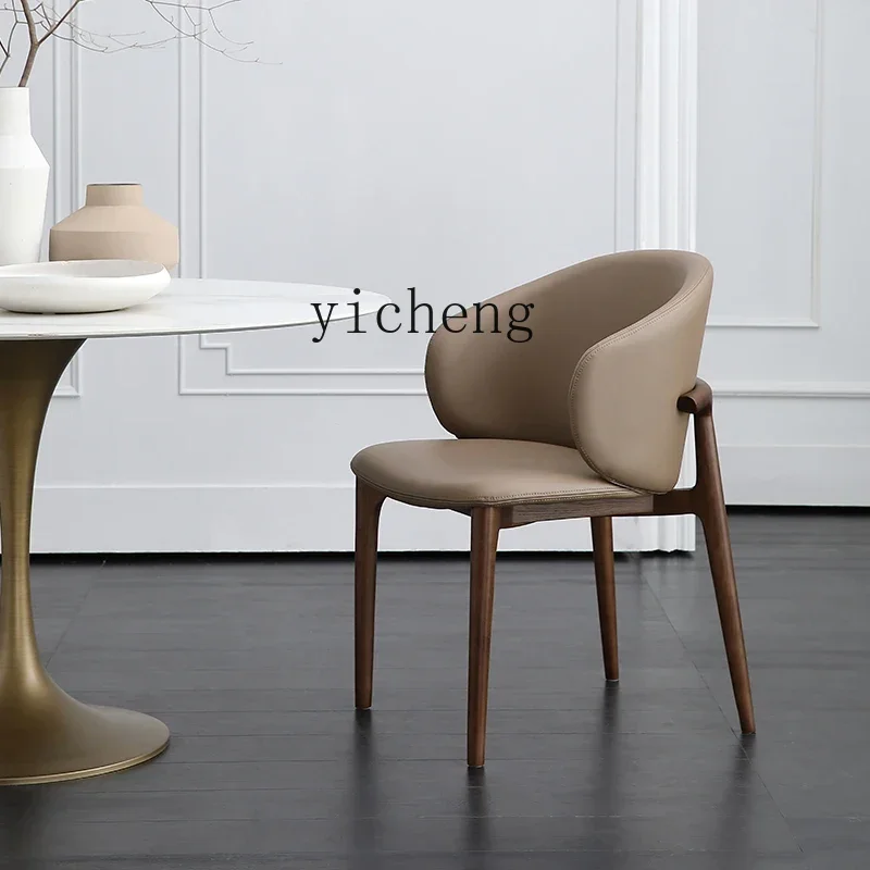 YY Designer Solid Wood Chair Ash Mortise Leather Armchair