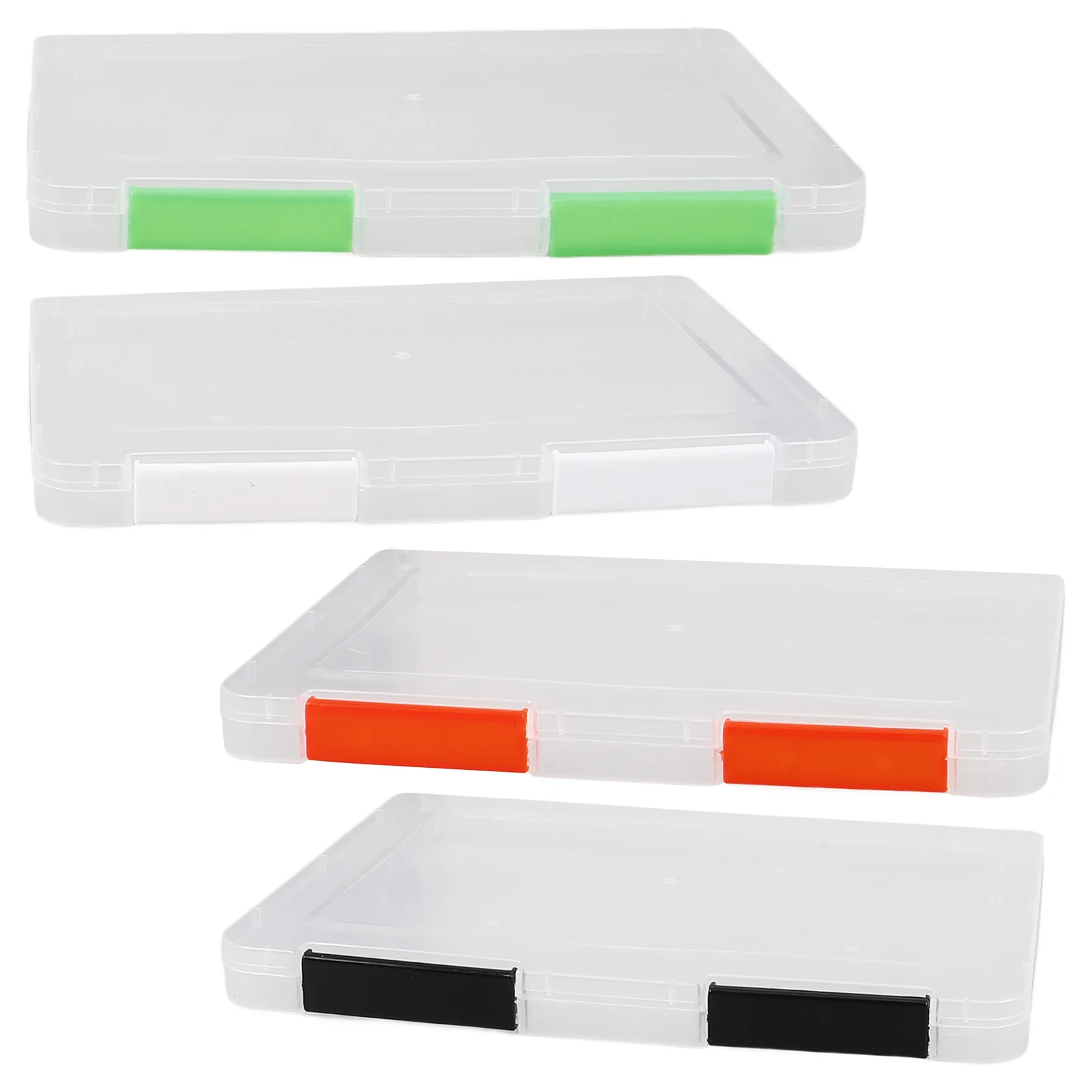 

4pcs A5 Storage Box Transparent Plastic Document Organizer Document Organizer Box File Case Photo Certificate Keeper Container