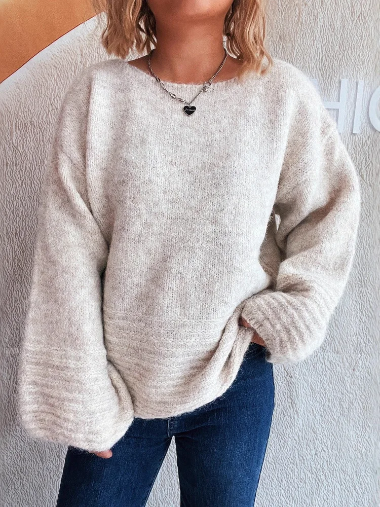 

Autumn Winter Loose Long Sweater Women 2025 Korean Fashion Chic Long Sleeve Pullovers Female Casual Knitting Tops