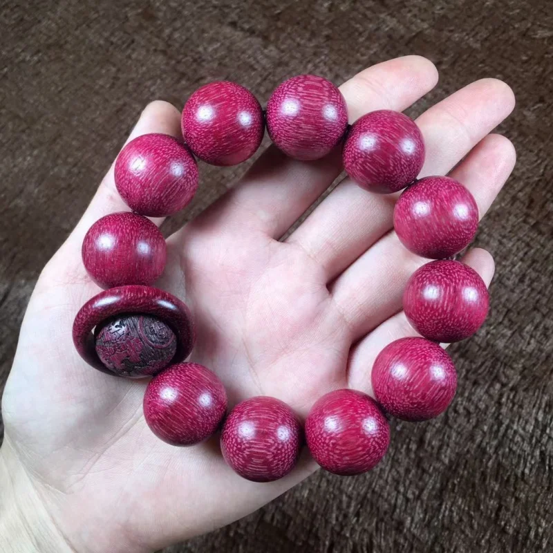 

, Brazilian rosewood, golden silk nanmu, violet purple core su wood bracelet, unisex Buddhist bead bracele
