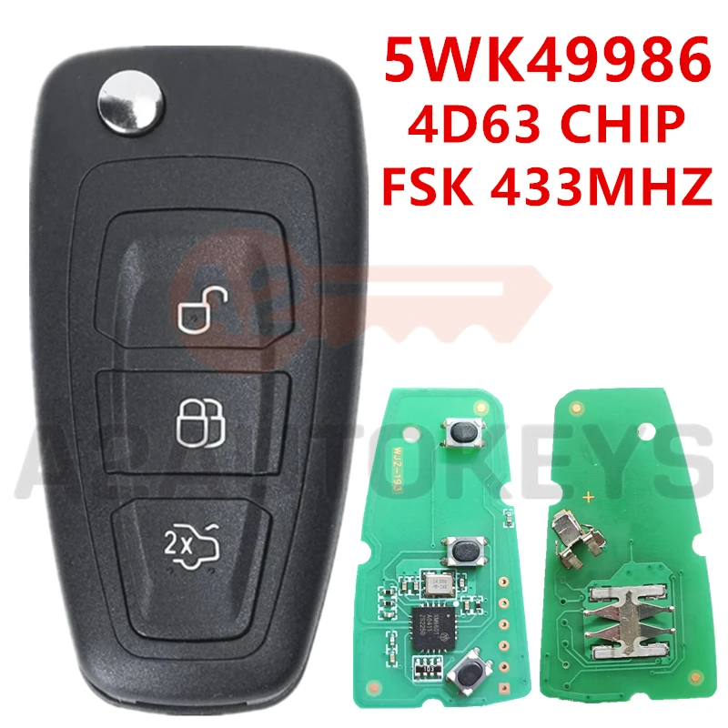 

A2AUTOKEYS 5WK49986 3-кнопочный FSK 433,92 МГц 4D63 чип-откидной дистанционный ключ от автомобиля для Ford Mondeo Focus C-Max Grand Galaxy S-Max 2010-2013