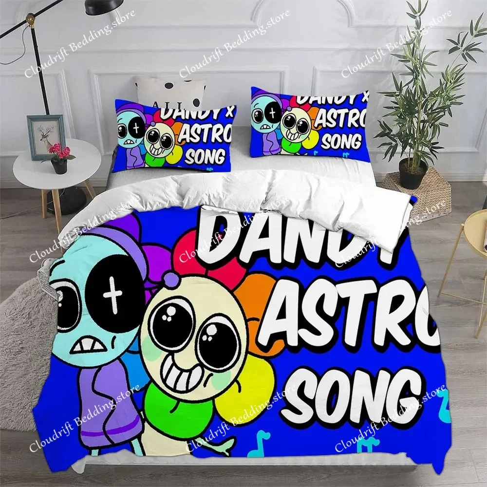 D-Dandy's World Bedding Set Game 3D Printed Duvet Cover Set With Pillowcases Boy Girl Teens Kids Birthday Gift Soft Bedclothes