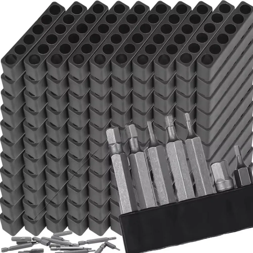 8/10/12 Holes Drill Bit Storage Base DIY 6.35mm Hex Shank Screwdriver Bit Holder Drill Bit Storage Rack