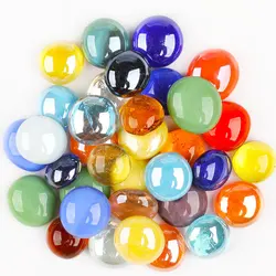 100g(Approx. 20-30pcs) Oblate Bead Glass Mosaic Tiles Colorful Round Mosaic Making Material Multi Diameter DIY Craft Tile arte