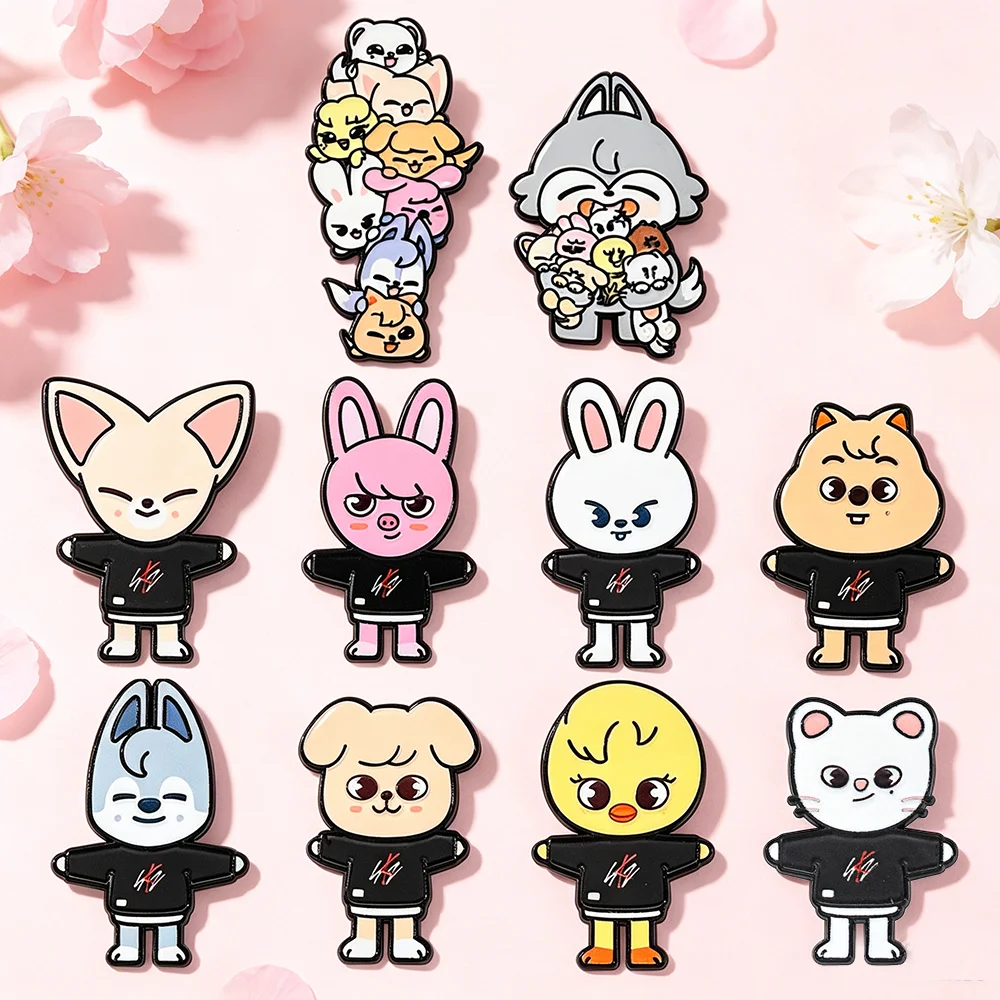 Cute Cute Stray Boys WolfChan Animals Character Enamel Pin Fashion Kpop STAY Fans Jewelry Backpack Decoration Pin - Aliexpress Deal