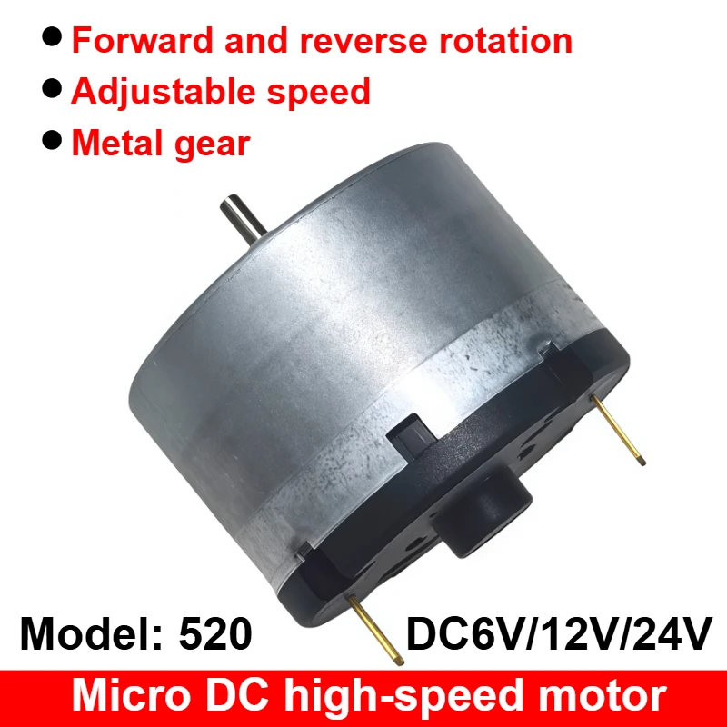 1pc Factory Supply Good Quality 6V 12V 24V Reversible High Speed DC Motor RC520 Micro Motors