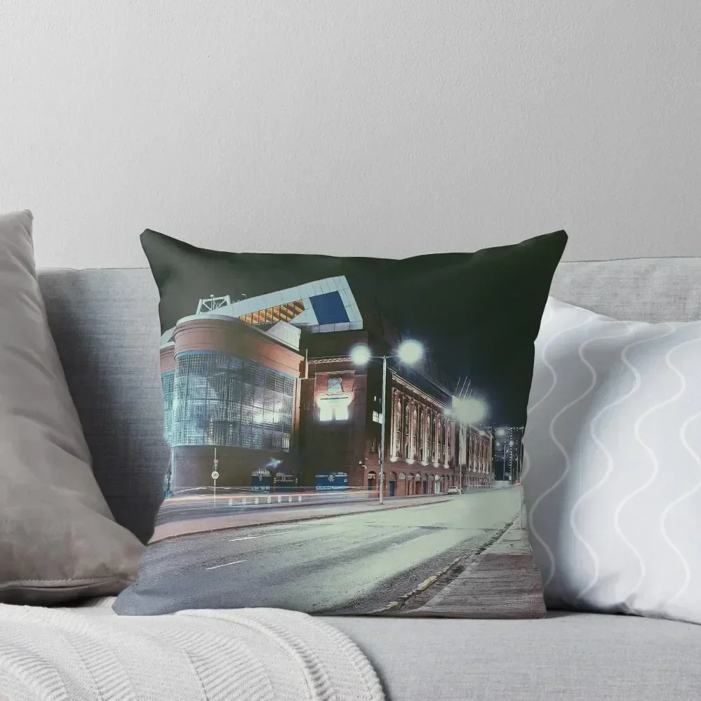 Glasgow Rangers Ibrox Stadium night time Throw Pillow bed pillows Pillows Aesthetic Cushions For Sofa Sofa Pillow Cover pillow