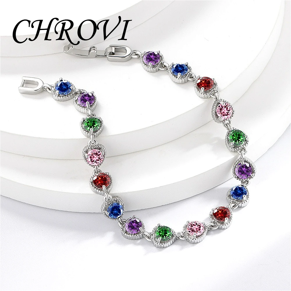 Luxuriöses 925 Sterling Silber Neues Modisches Farbiges Zirkonia-Handkettenarmband für Damen - Vielseitiges Handstück-Armband – Detail 3