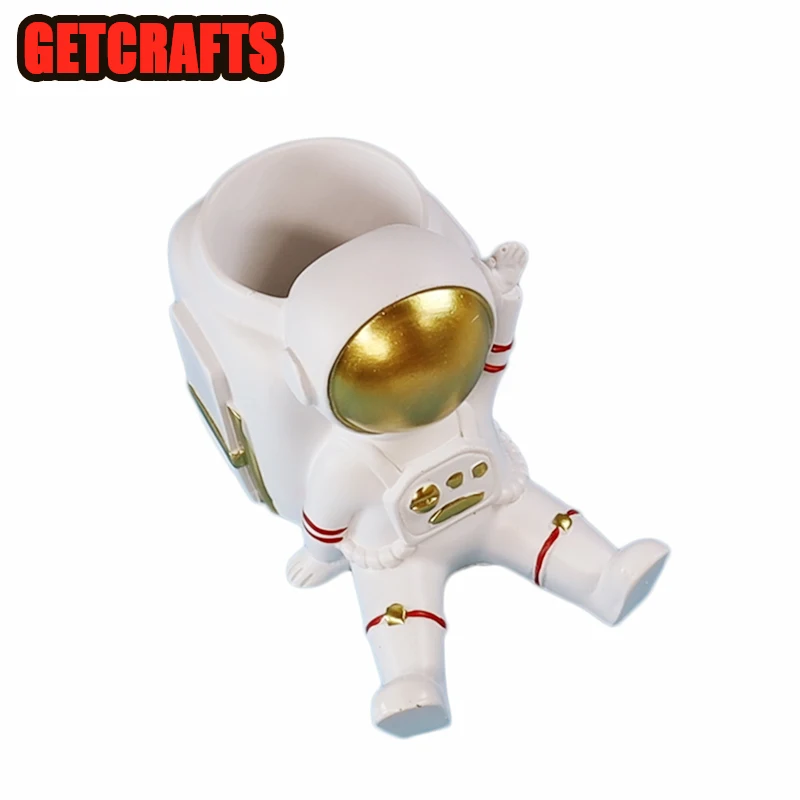 

GETCRAFTS Pen Holder Figurine Resin Student Supply Organizer Accessories Room Desk Decor Storage Craft Astronaut Statue for Kid