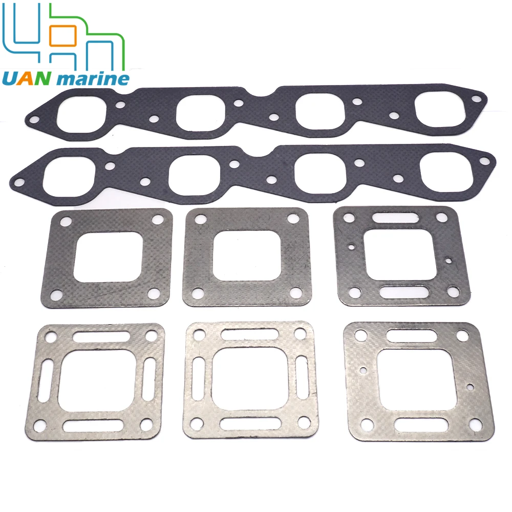 Kit de juntas húmedas de escape 27-46820, Kit de fuelle con Kits de juntas para MerCruiser V8GM 454, 502, 22-806926A1, 27-863726, 32-90949T