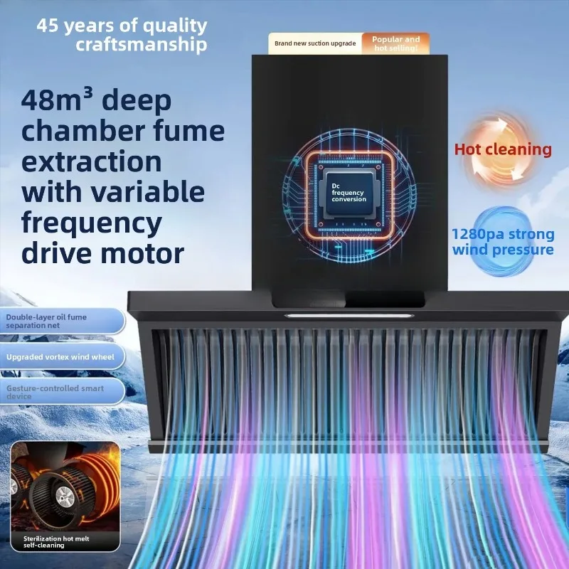 CF-20 Range Hood Household Large Suction Oil Smoke Separation Stove Set Gas Stove Water Heater Disinfection Cabinet Combination