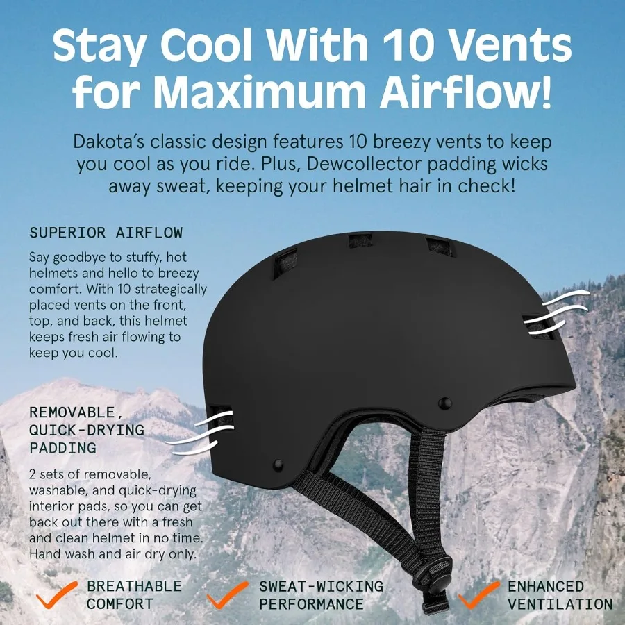 레트로스펙 다코타 성인용 자전거 헬멧, BMX, 스케이트보드, 스쿠터 등 멀티스포츠 보호 기능, 성인 남성용 스케이트보드 헬멧