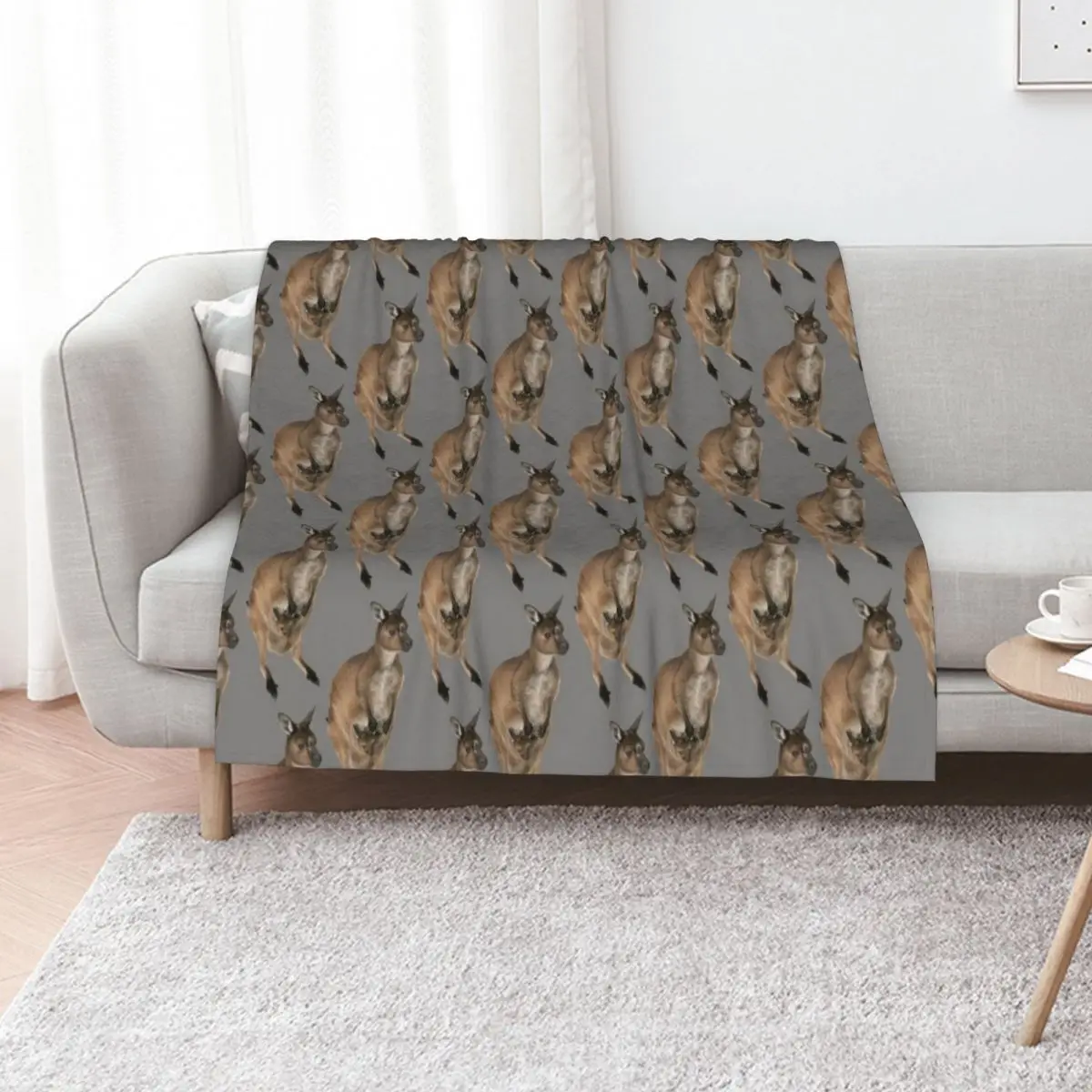 Kangaroo and Joey Throw Blanket Bed Moving Heavy Weighted Blankets For Bed Cute Plaid Blankets
