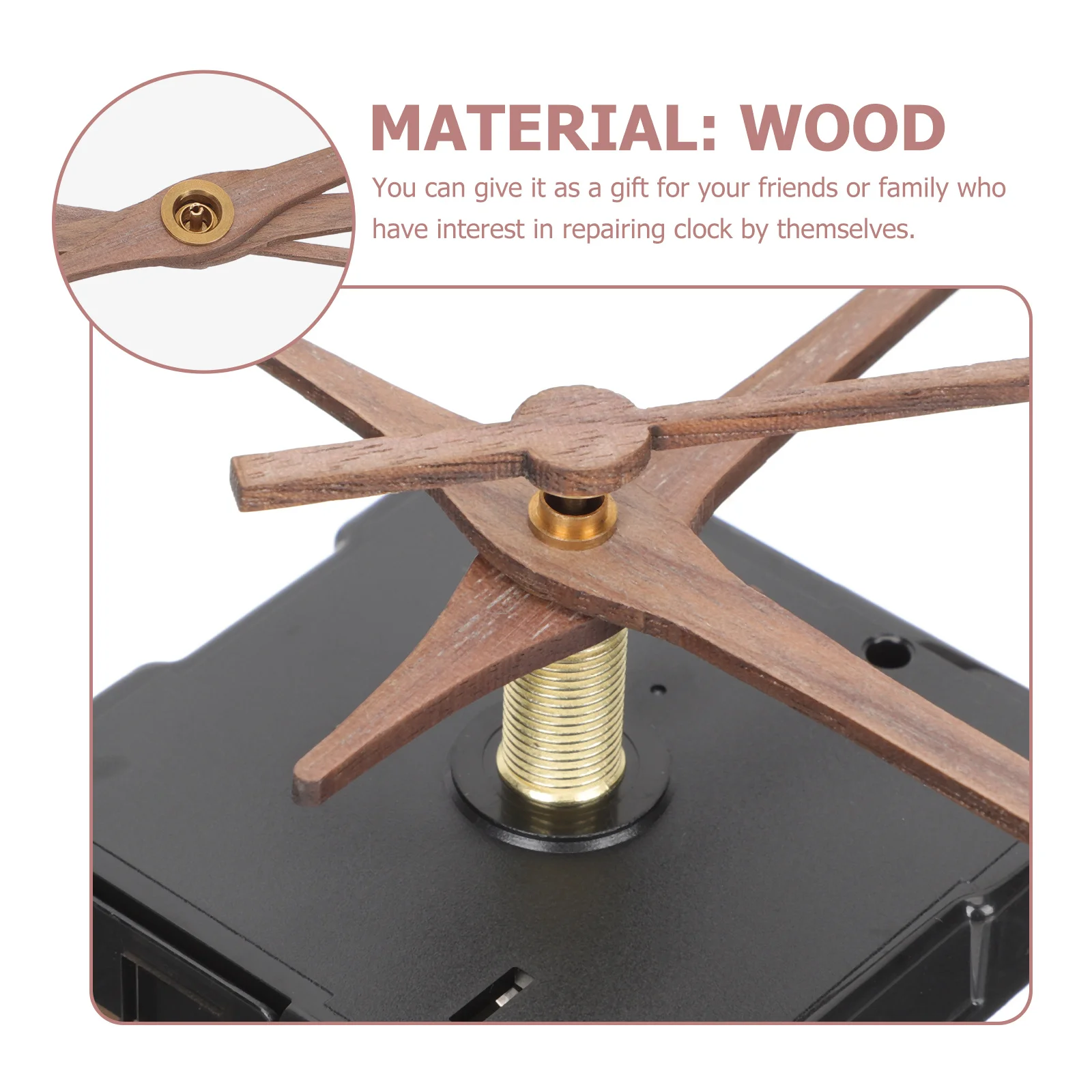 

1 Set Quartz Wall Movement Replacement Kit Wooden Hands High Torque Mechanism For Diy Repair Decorative Clock Parts Durable