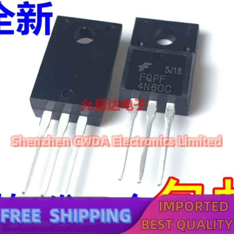 10PCS-20PCS  FQPF4N60C TO-220F 4A 600V MOSFET108 In Stock Can Be Purchased