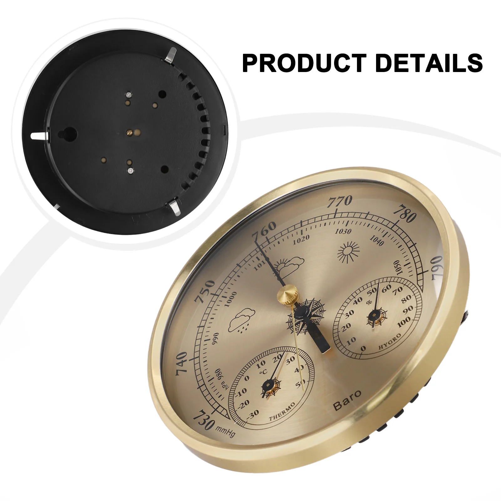 For Home Use Mechanical for Weather Station Home Weather for forecast Instrument No Batteries Required High-quality Metal