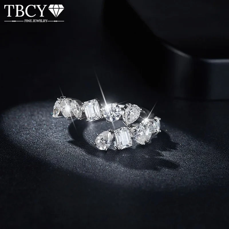 

TBCYD 2,6CT D Цвет Муассанит Кольцо с Бриллиантом Для Женщин Стерлингового Серебра 925 Роскошный Ремешок Для Свадебных Ювелирных Изделий
