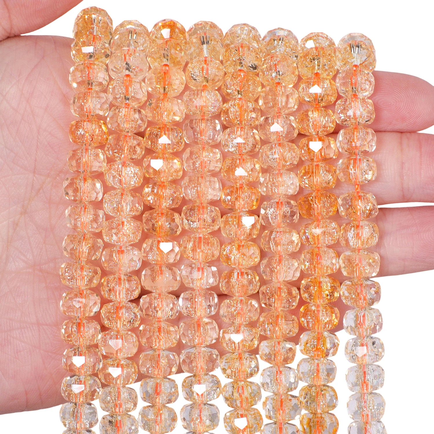 8x5mm Halbplattierte Mehrfarbige Facettierte Rad-Kristallquarz-Perlen AB-Farbe Transparente Glasperlen für DIY-Armband und Halskette – Detail 14