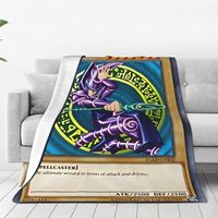 Yu Gi Oh Card Fleece Throw Blanket Dark Magician Blanket for Sofa Office Warm Bedroom Quilt
