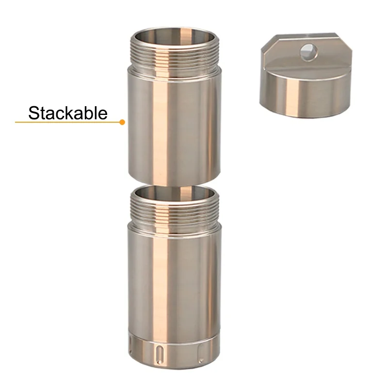 Titanium Alloy Waterproof Medicine Box Outdoor Home Portable Overlayable Sealed Capsule Multi-function Gadget Jewelry Storage