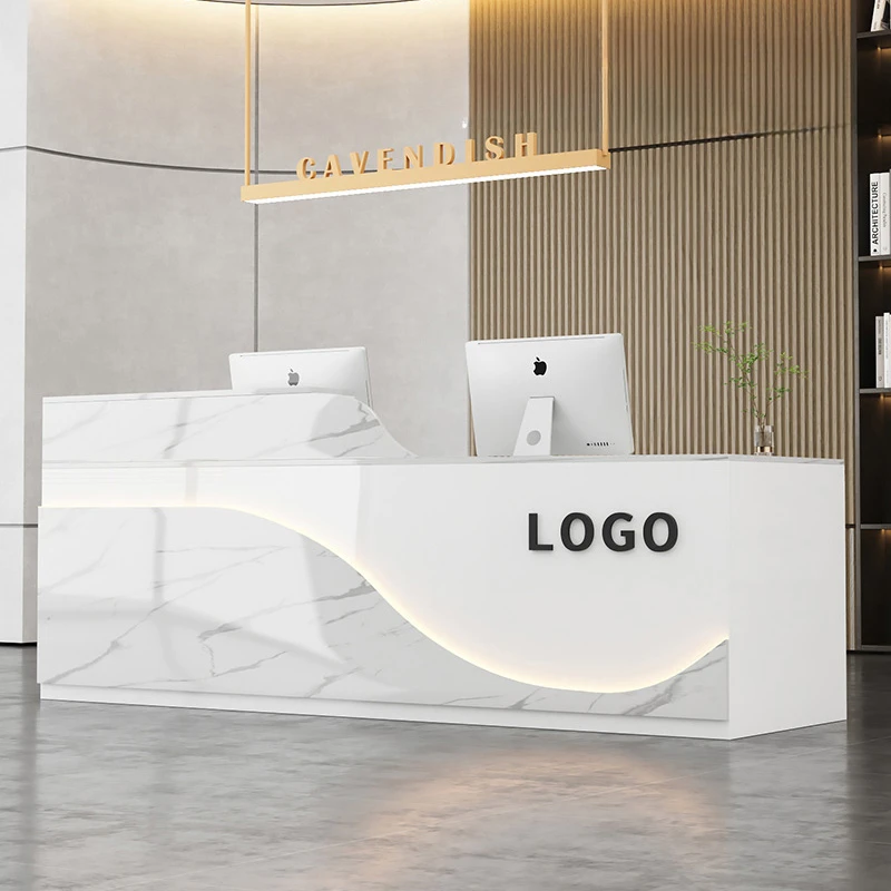 

Design Nordic Reception Desks Stylish Light Office Front Reception Desks Beauty Salon Mostrador Negocio Commercial Furniture