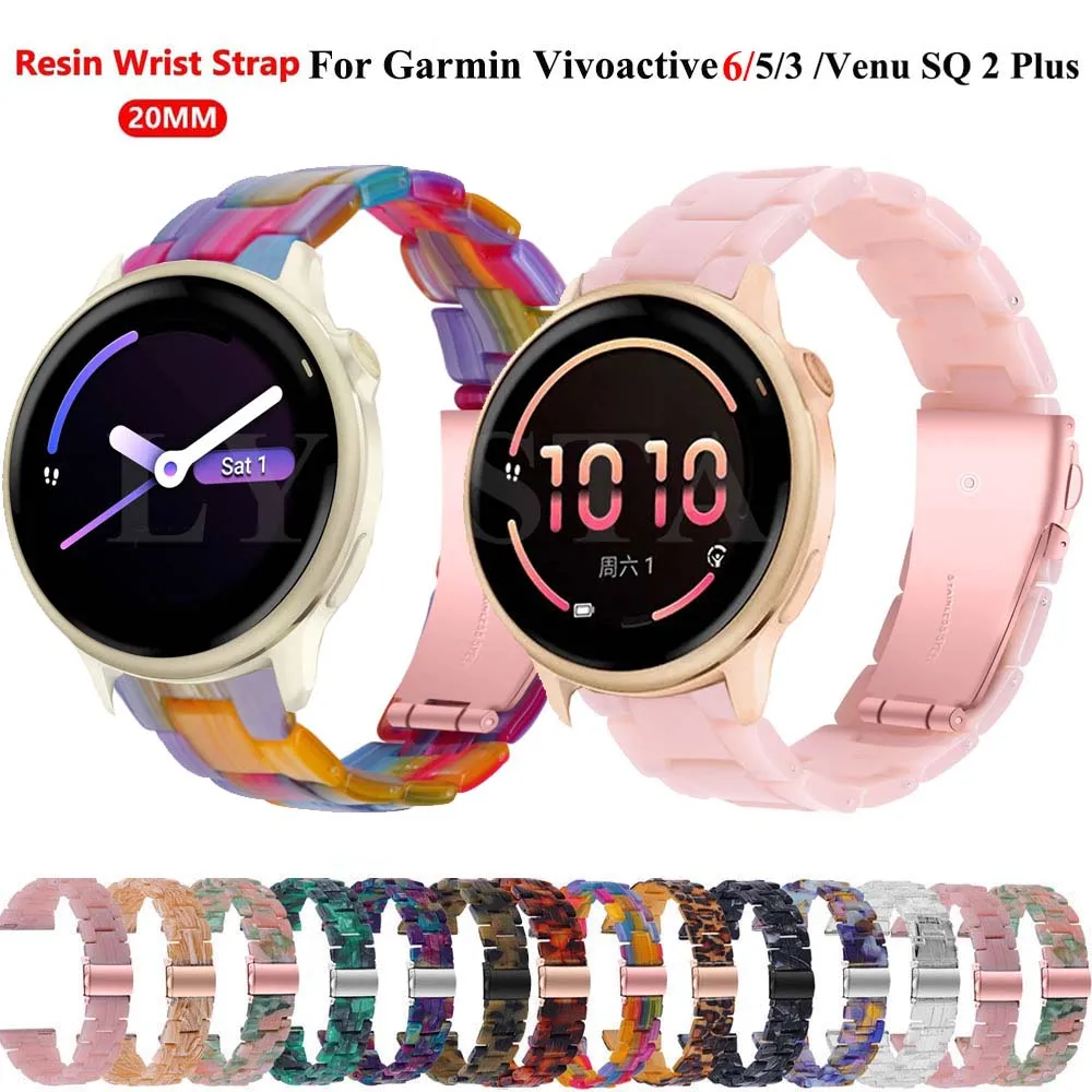 

Ремешок для часов 20 мм для Garmin Vivoactive 6 5 3 Venu 2 Plus/Forerunner 165 55, умные часы, полимерный ремешок, сменный браслет, ремень на запястье