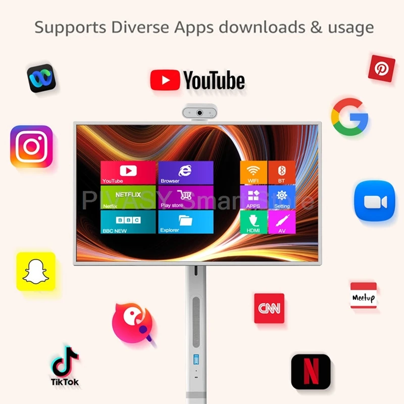 Mobilny 27-calowy zasilany bateryjnie Android 13 Smart TV Obrotowy ekran dotykowy Ruchomy tablet Przenośny bezprzewodowy odtwarzacz wideo Tiktok