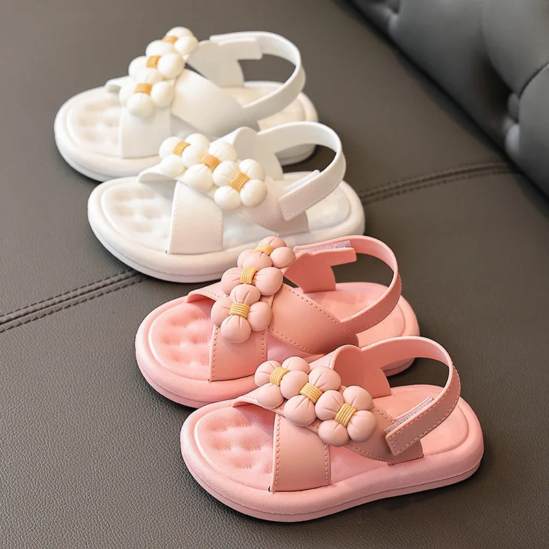 New Girl Sandals Toddler Sandals Summer Fashion Kids Baby Girls Big Pearl Princess Sandals for Little Big Girl\'s Shoes 2-9 Years