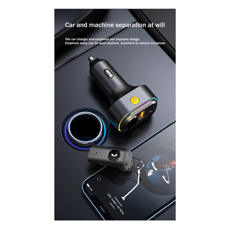 POP-lIn-Ear Voice Control Wireless Bluetooth Headset Noise Canceling Car Headphone Type-C PD25W Fast Charge Car