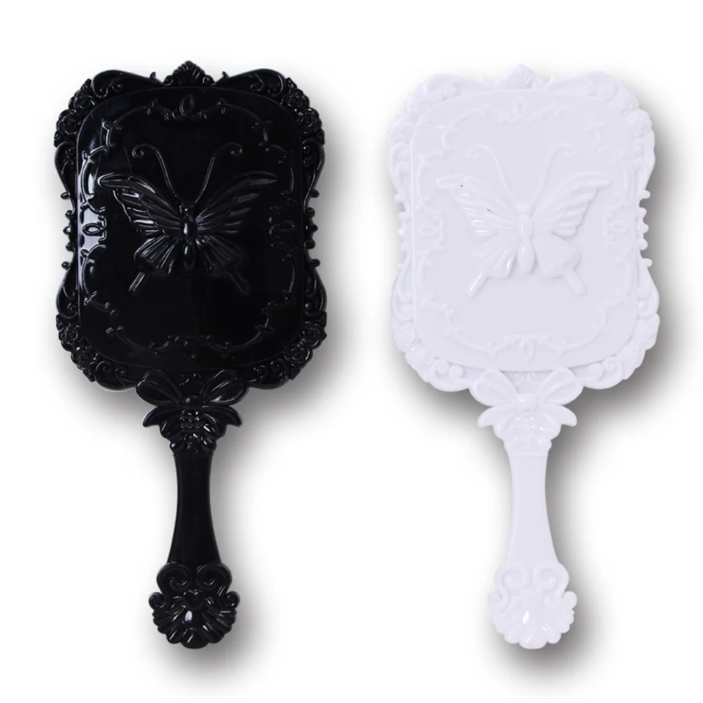 

2Pcs Butterfly Pattern Makeup Mirror Premium Material Clear Surface Exquisite Design Portable Compact Mirror Home Salon Use